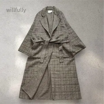 새상품급 willfully 가운 코트 리버 코트 오버 사이즈 벨트 포함