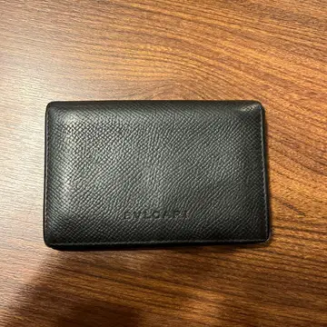 불가리 블랙 가죽 명함지갑