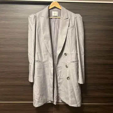 AMERI 그레이 더블 브레스트 자켓