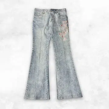 [ 초레어 ] 헤이세이 레트로 Y2K 하트 자수 플레어 데님 벨보텀 61