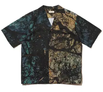 스티프 그래픽 패턴 반팔 셔츠(OCEAN BLACK)