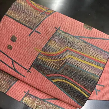 12-55 나고야 오비 9촌 새상품급 순수 실크 기모노 나고야 오비