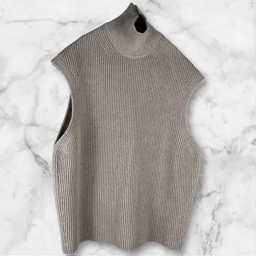 오라리 슈퍼 파인 울 리브 니트 터틀 베스트 그레이지