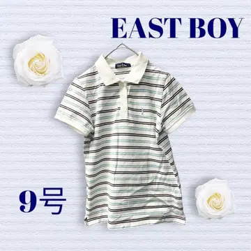 이스트 보이 반팔 피케 셔츠 보더 앞 버튼 스트레치 소재 오피스