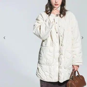 coca 리버서블 퍼 퀼팅 미들 코트 라이트 베이지 S