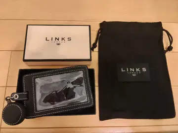 LINKS LONDON 블랙 ID 홀더 리먼 브라더스 로고