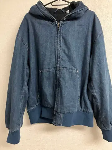 GU 데님 패디드 집업 후드티 L 사이즈