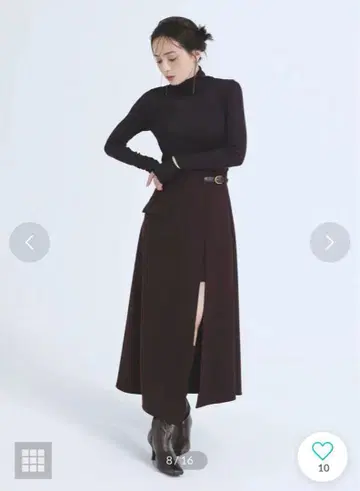 anuans 비대칭 레이어드 스커트 블랙