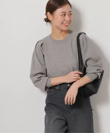 spick and span 퍼프 슬리브 풀오버 니트 그레이