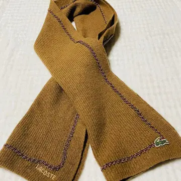레어 80s 문자 악어 라코스테 머플러 일본제 빈티지 브라운