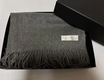 100% 캐시미어 차콜 그레이 대형 두꺼운 원단 스톨 (새상품)