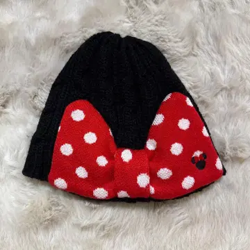 디즈니 미니 마우스풍 리본 포함 니트 모자