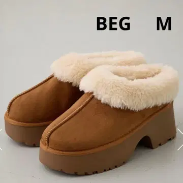 [매장 전시품] AZUL by moussy 통굽 무스탕 힐 디자인 슬립온