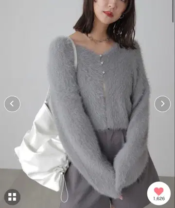 FREE'S MART V넥 샤기 니트 가디건