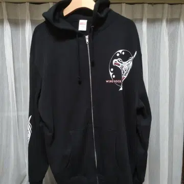 WINGROCK 풀 집업 후드티 블랙