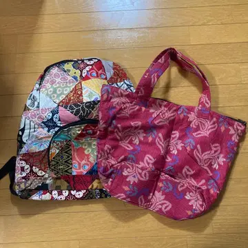 [ 새상품 ] 발리제 패치워크 패턴 럭색 & 꽃무늬 토트백 2세트