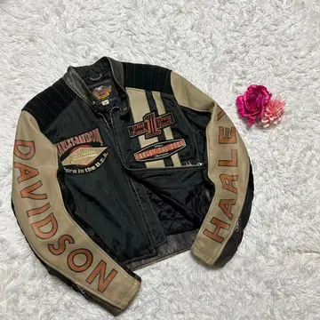 할리데이비슨 가죽 90s 라이더 자켓 로고 와펜