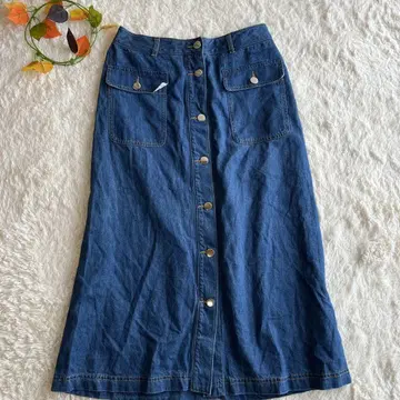 글러브 데님 롱 스커트 L 보통 두께