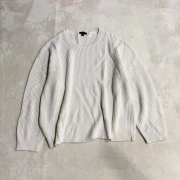 J.CREW 제이크루 코튼 니트 스웨터 아이보리 상당히 넉넉함