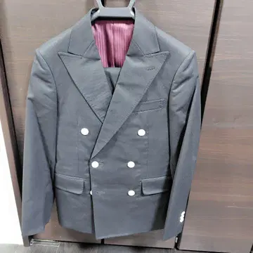 블랙 포멀 더블 브레스트 수트