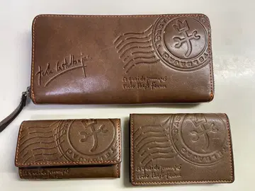 CASTELBAJAC 가죽 장지갑 키링 명함지갑 브라운