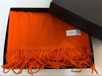 100% 캐시미어 오렌지 대형 두꺼운 원단 스톨 (새상품)