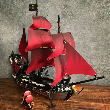 레고 호환 레드 & 블랙 세트 블록 해적 파이리츠