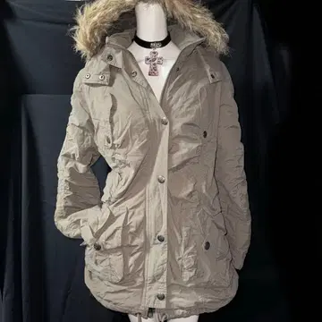 헤이세이 갸루 Y2K 그런지 퍼 모즈 코트 기믹