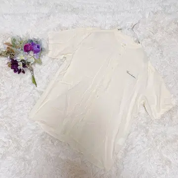 [SENSE OF PLACE] 크림색 반팔 셔츠 버튼 포함 (M)