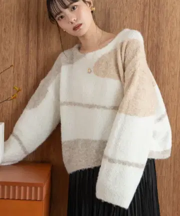 hinari 마블 니트 풀오버 아이보리