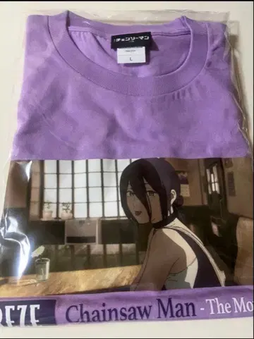 새상품 극장판 체인소 맨 레제편 T셔츠 장면 사진 레제 L사이즈