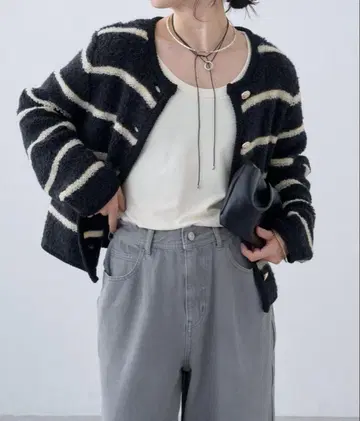 니트 트위드 자켓