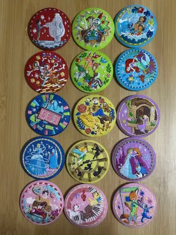 디즈니 자수 캔뱃지 2 15종 컴플리트 세트