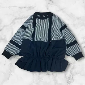 osmosis 자카드 니트 절개 돌먼 풀오버 이소재 시보리