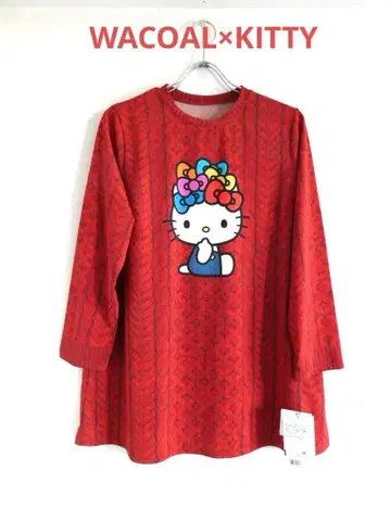 [ 와코루 ] 칼슨 Wacoal 헬로키티 콜라보 니트풍 티셔츠