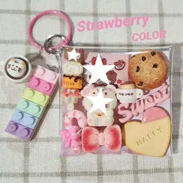 가챠 파우치 고양이 스트로베리 컬러