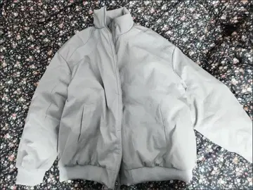 그레이 풀 지퍼 자켓 다운 자켓