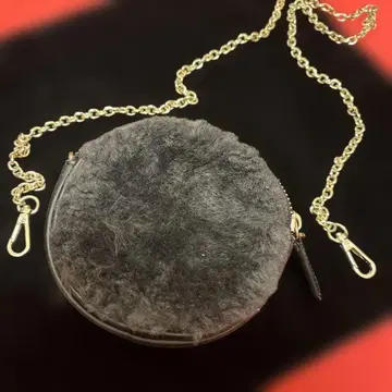 무스탕 천연 가죽 미니백 타입 체인 숄더