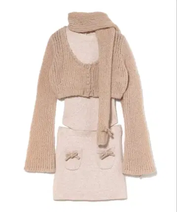 andmary Zoff 머플러 니트 세트 업