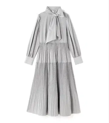 리본 보타이 셔츠 원피스