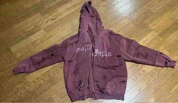 갈피 GALFY-츠기하기좀비 후드티 와인