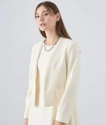 ANAYI 울 트윌 저지 노카라 자켓