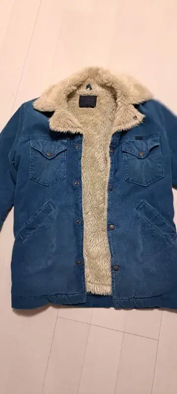 보아 카라 부착 플리스 자켓 L 사이즈 파랑