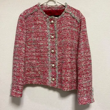 ZARA 노카라 자켓 XL 빨간색