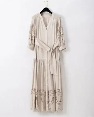 GRACE CONTINENTAL 컷워크 티어드 원피스 36