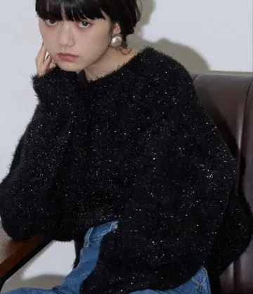 오버 사이즈 블랙 니트/THE YOn