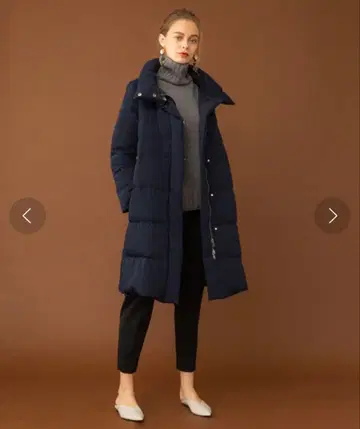 UNITED TOKYO 리버서블 롱 다운 다운 코트 네이비