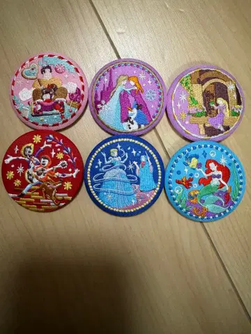 디즈니 자수 캔뱃지 2종 6개 세트