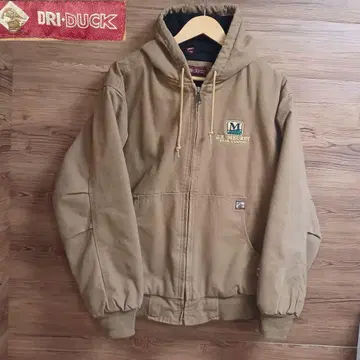 DRI-DUCK 덕지 풀 집업 후드티 L 워크 자켓 기업 로고