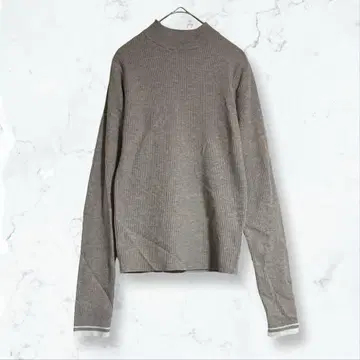 a2957 클래식 엘프 리브 니트탑 베이지 M 모크넥